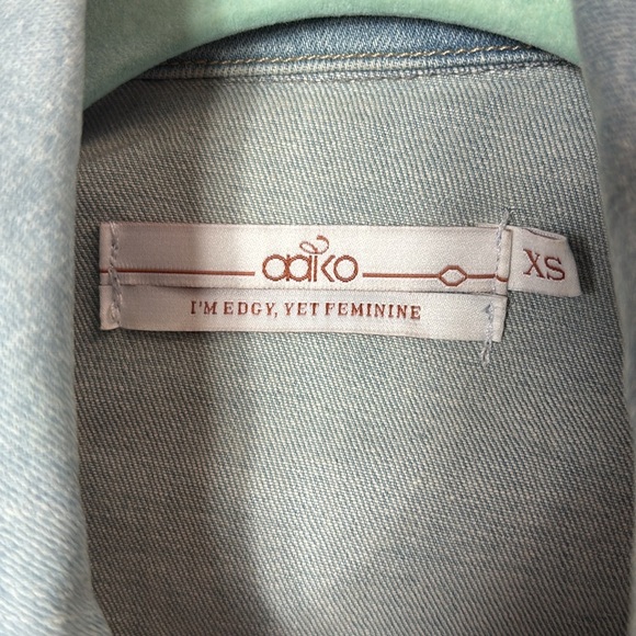 Aaiko Denim Blue Light Wash Striped Jacket size XS - Picture 5 of 9